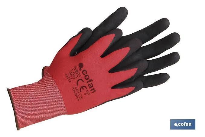 Guantes Rojo y Negro Sandi COFAN 0274
